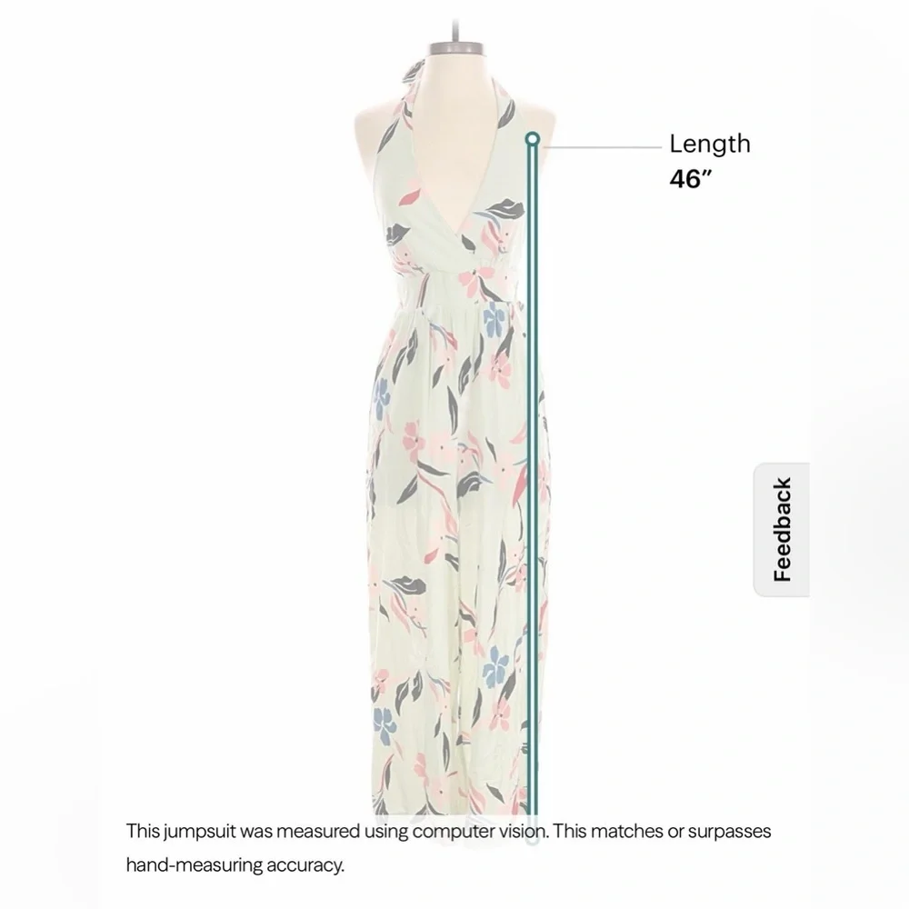 Floral Halter Maxi Dress in Mint with Pink & Blue Accents - Picture 3 of 7